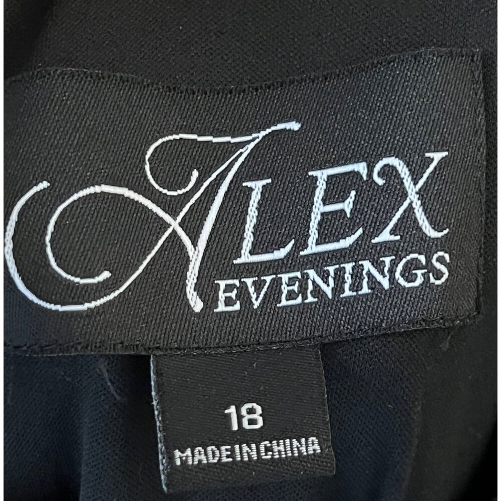 Alex Evenings Blk Dress 3/4 Sleeves Sequins Lace patassimenterie Women's Size 18 - Picture 6 of 16